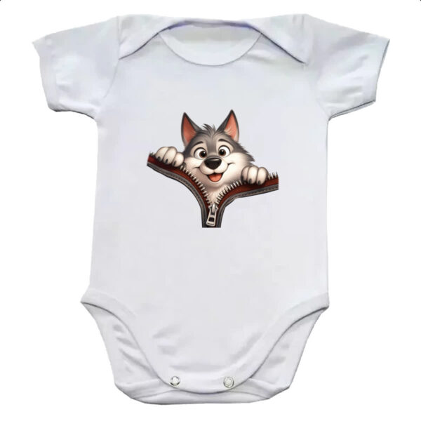 Body infantil Lobo no ziper