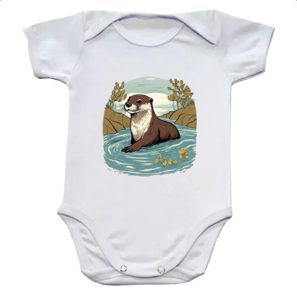 Body infantil Lontra nadando