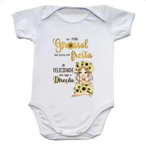 Body infantil Mulher feita girassol felicidade