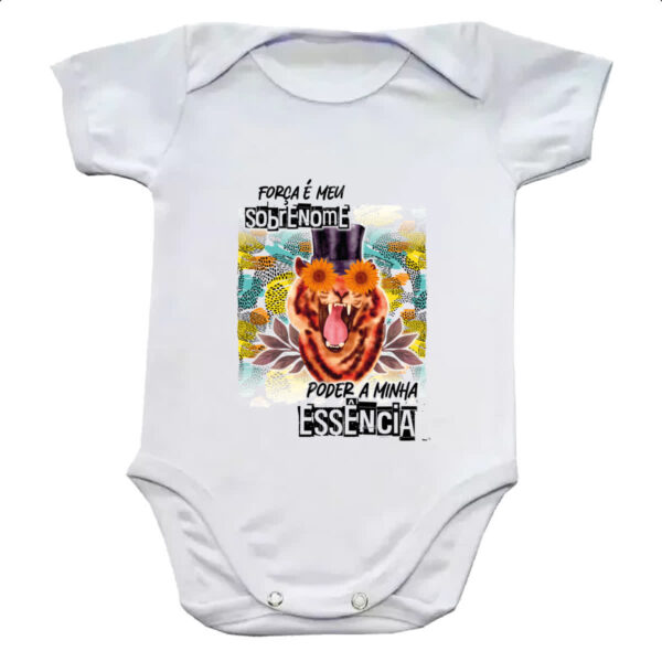 Body infantil Mulher forca sobrenome