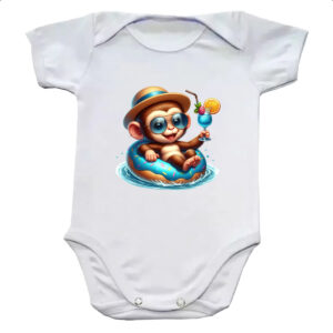 Body infantil Macaco na boia