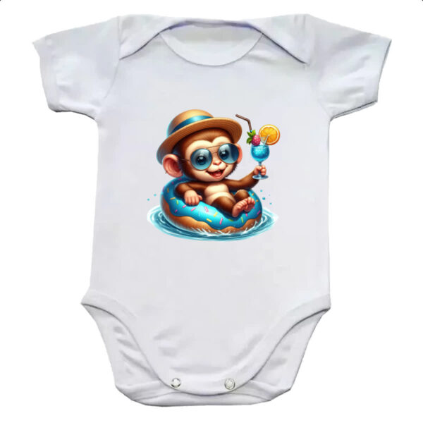 Body infantil Macaco na boia