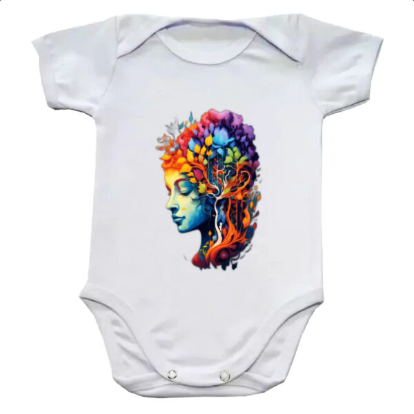 Body infantil Mae Natureza Aquarela Arte