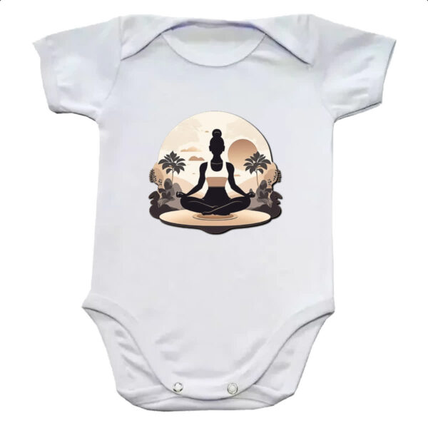 Body infantil Meditacao Yoga Silhueta Sunset