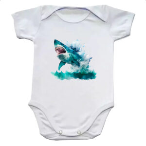 Body infantil Megalodonte aquarela 1