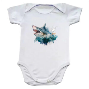 Body infantil Megalodonte aquarela 2
