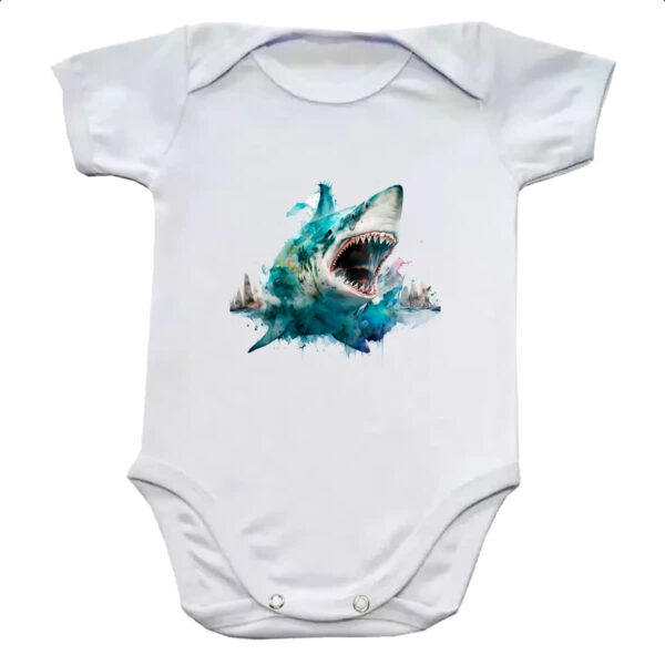 Body infantil Megalodonte aquarela 3