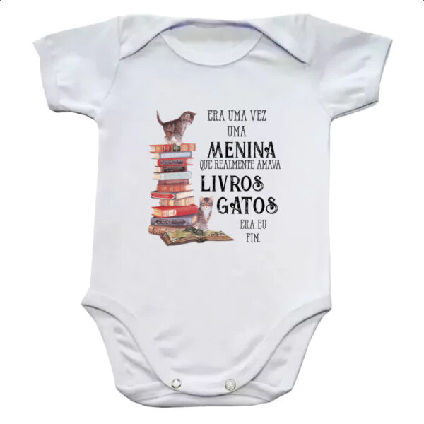 Body infantil Menina livros e gatos