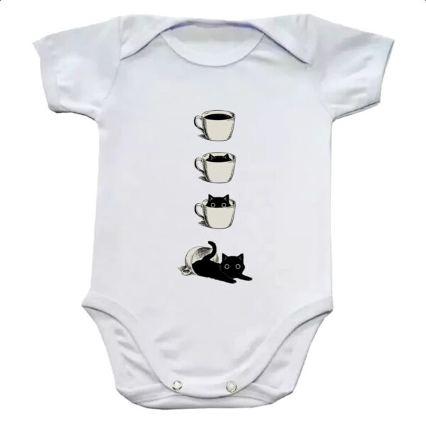 Body infantil Minha xicara de gato