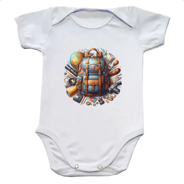 Body infantil Mochila viagem ao mundo