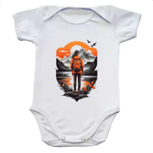 Body infantil Mochileira aventureira montanhas
