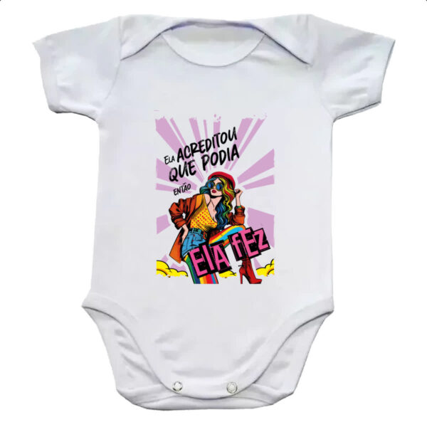 Body infantil Mulher acreditou