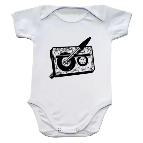 Body infantil Nostalgia Fita K7 e Caneta