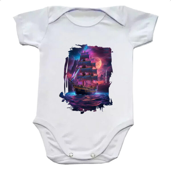 Body infantil Navio pirata noite purpura