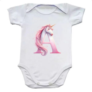 Body infantil Unicornio Alfabeto Letra A