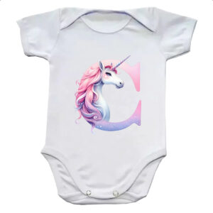 Body infantil Unicornio Alfabeto Letra C