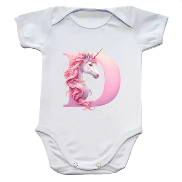 Body infantil Unicornio Alfabeto Letra D