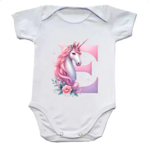 Body infantil Unicornio Alfabeto Letra E