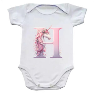 Body infantil Unicornio Alfabeto Letra H