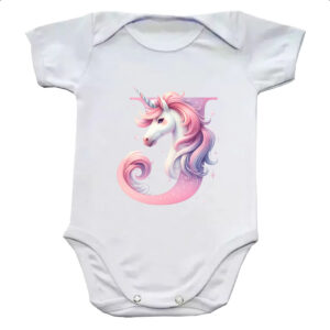 Body infantil Unicornio Alfabeto Letra J