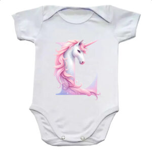 Body infantil Unicornio Alfabeto Letra L