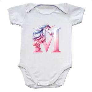 Body infantil Unicornio Alfabeto Letra M