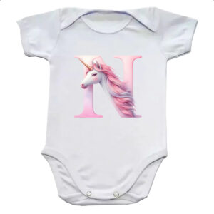 Body infantil Unicornio Alfabeto Letra N