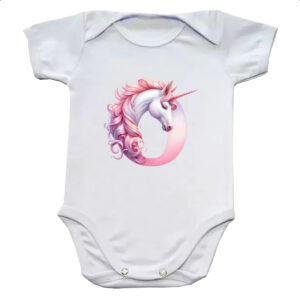 Body infantil Unicornio Alfabeto Letra O