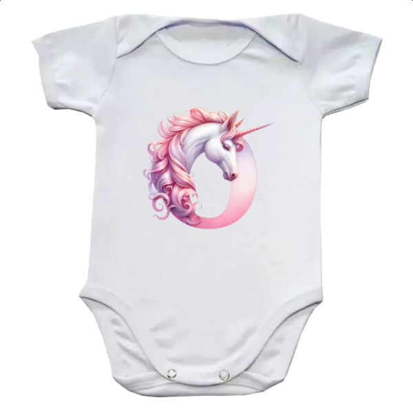Body infantil Unicornio Alfabeto Letra O