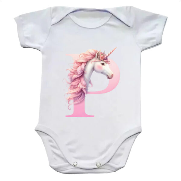 Body infantil Unicornio Alfabeto Letra P