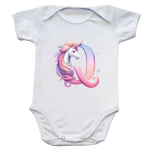 Body infantil Unicornio Alfabeto Letra Q