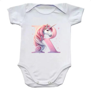 Body infantil Unicornio Alfabeto Letra R