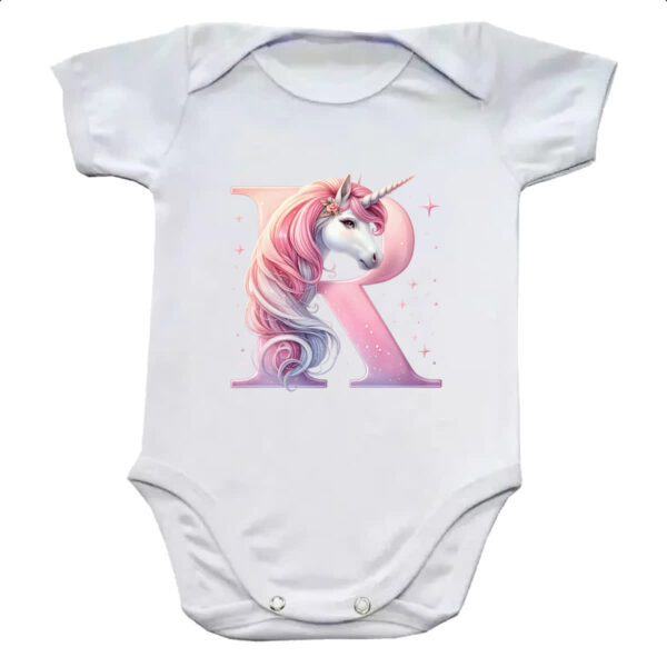 Body infantil Unicornio Alfabeto Letra R