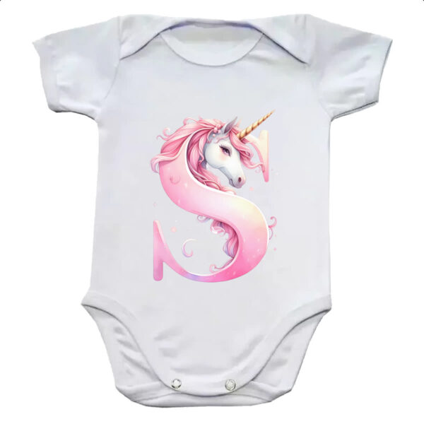 Body infantil Unicornio Alfabeto Letra S