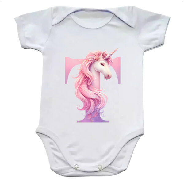 Body infantil Unicornio Alfabeto Letra T