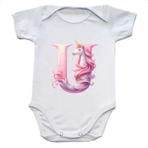 Body infantil Unicornio Alfabeto Letra U