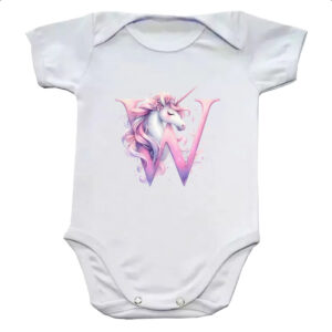 Body infantil Unicornio Alfabeto Letra W