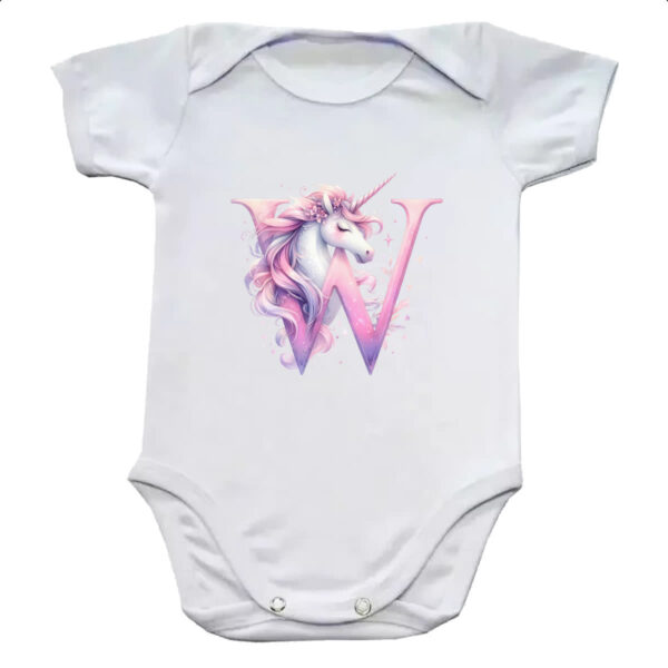 Body infantil Unicornio Alfabeto Letra W