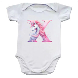 Body infantil Unicornio Alfabeto Letra X