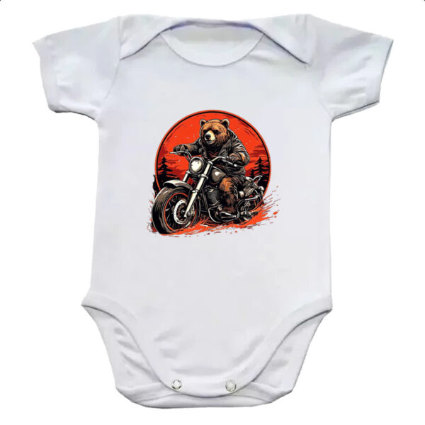 Body infantil Urso Pardo Motoqueiro Radical