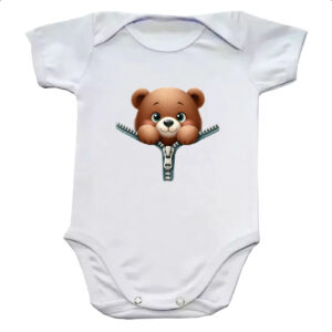Body infantil Urso no ziper