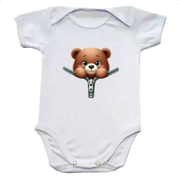 Body infantil Urso no ziper