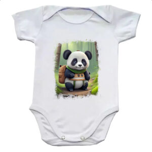 Body infantil Urso panda aventureiro