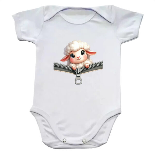 Body infantil Ovelha no ziper