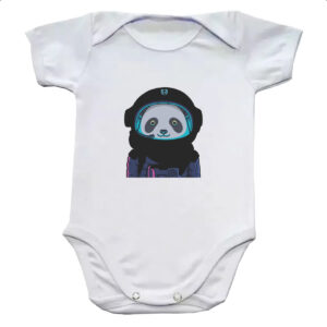 Body infantil Panda astronauta cartoon