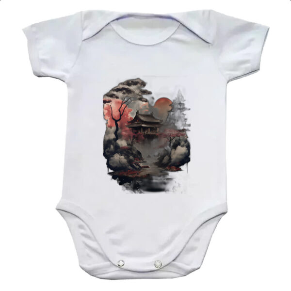 Body infantil Paisagem Asia tinta a oleo