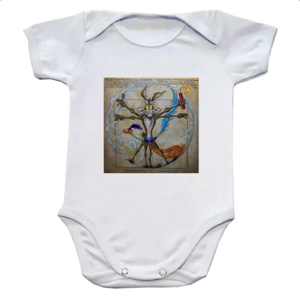 Body infantil Papa Leguas e Coyote Vitruviano Da Vinci