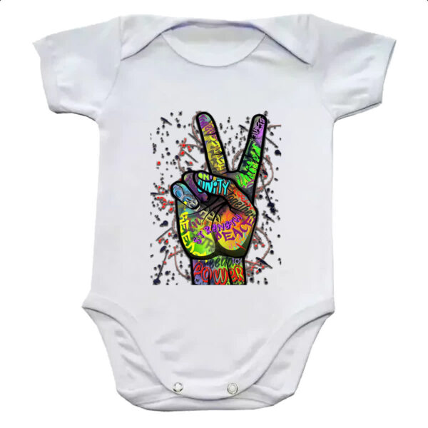 Body infantil Paz e amor grafite