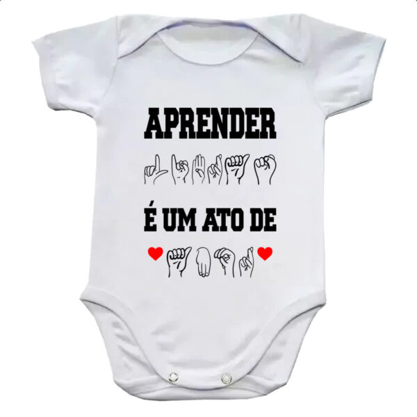 Body infantil Aprender libra ato de amor