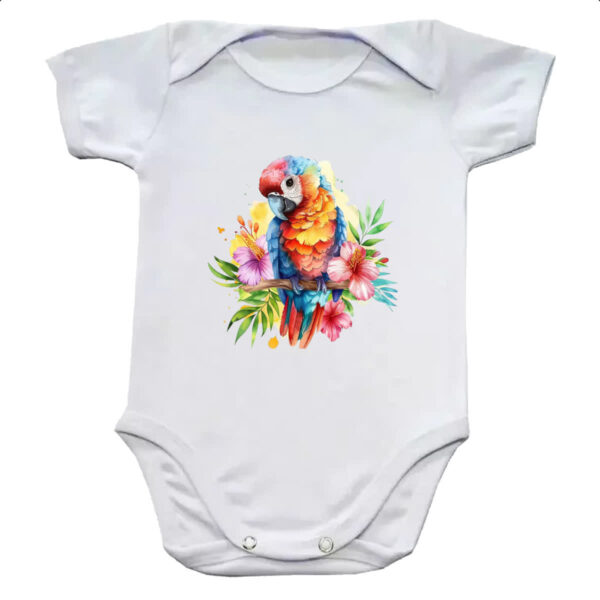Body infantil Arara na flor
